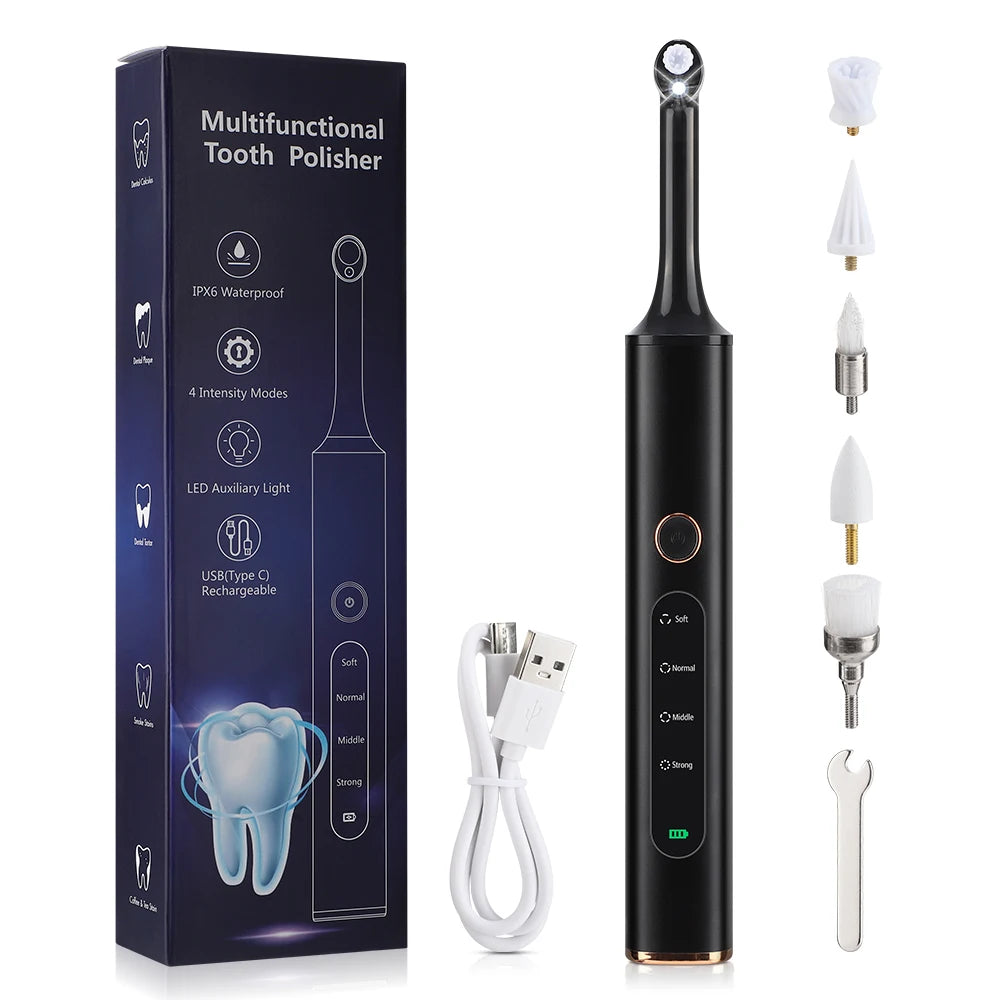 Electric Tooth Polisher 4 Modes Dental Tartar Remover Plaque Stains Cleaning Teeth Whitening Cleaner Tool Calculus Removal GODSIGN