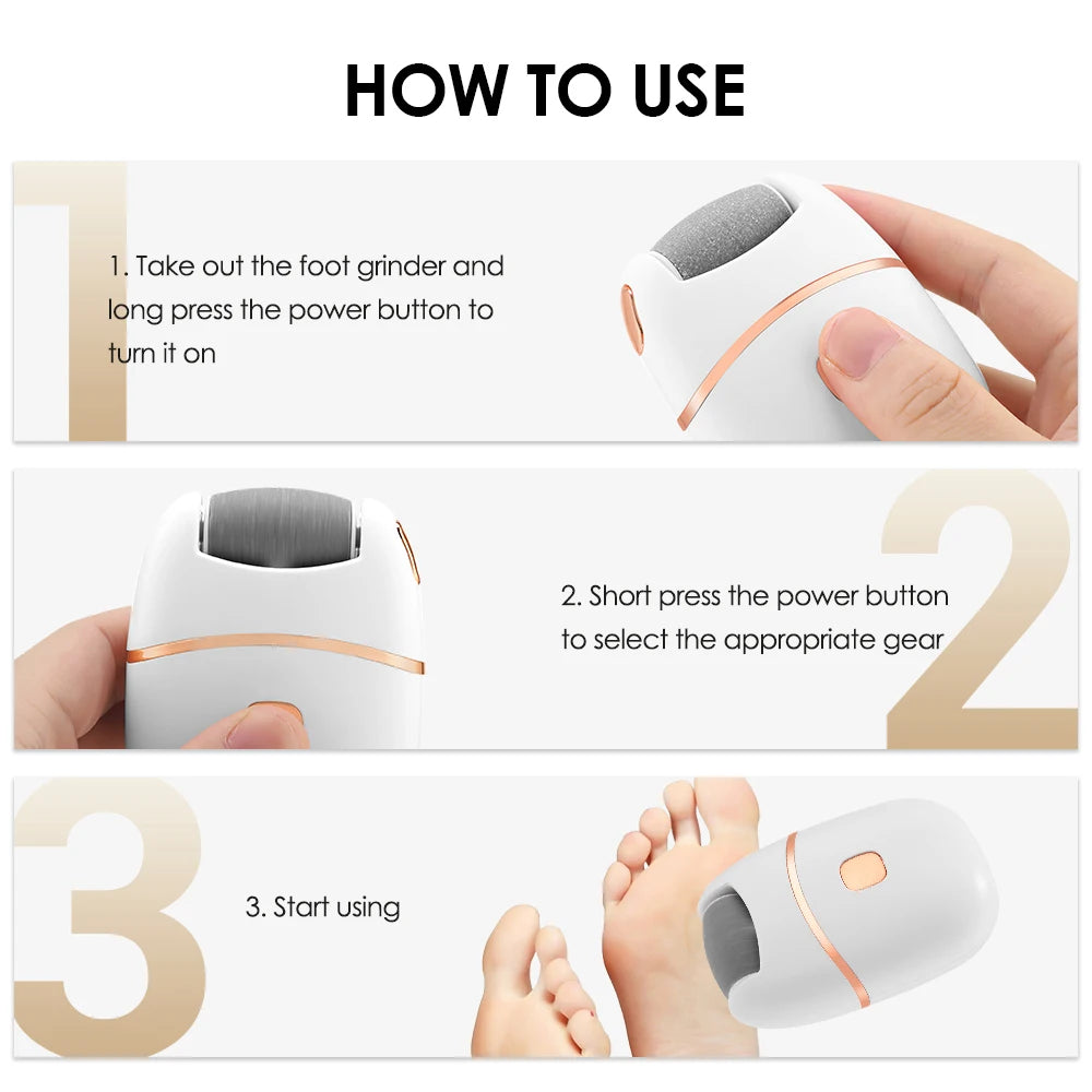 USB Rechargeable Electric Foot Grinder Thick Leather Polishing Dead Skin Remover Calluses Scrubber Foot Dry Cracked Feet Care GODSIGN
