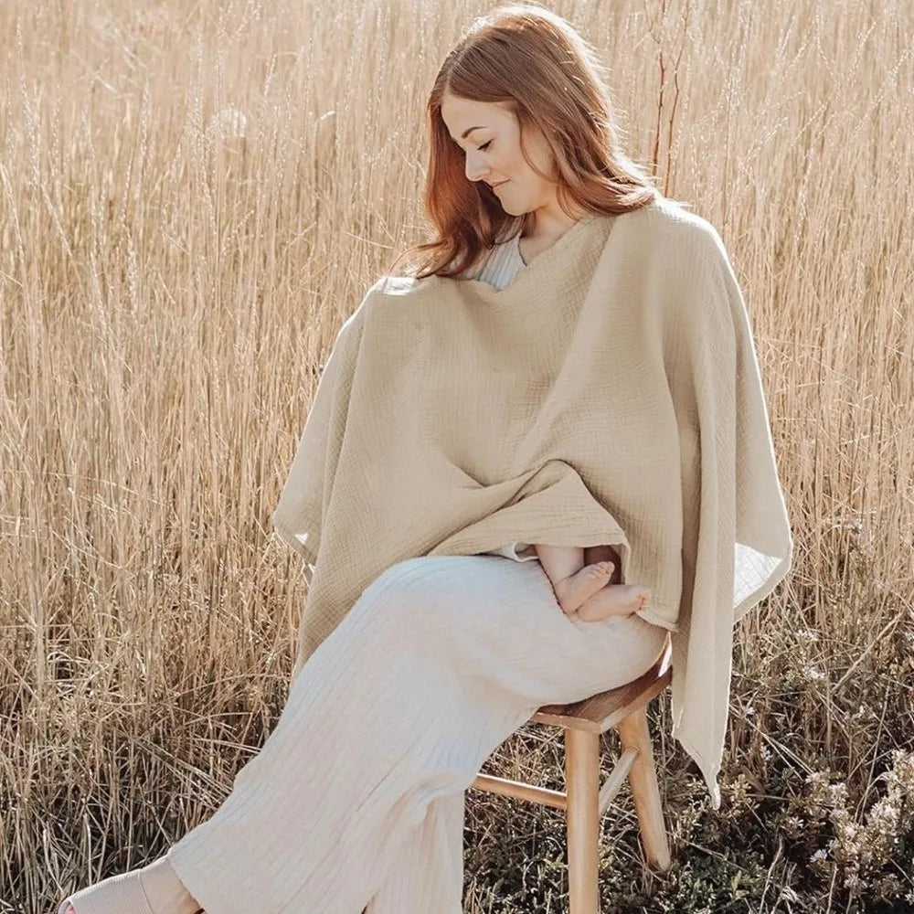 Solid Color Maternal Nursing Covers Comfortable Soft Breastfeeding Blanket Stroller Blanket 2 in 1 Feeding Clothes GODSIGN