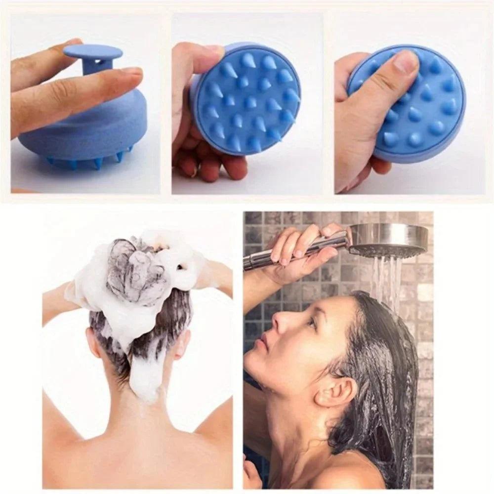1PC Silicone Shampoo Brush Body Massage Brush Bath Shower Brush Salon Hairdressing Tool Scalp Spa Massage Comb Hair Washing Comb GODSIGN