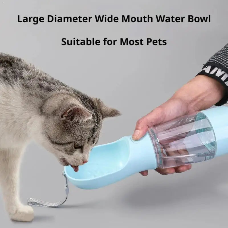 4-in-1 Dog Water Bottle & Food Container Portable Pet Feeder with Waste Bag Dispenser Leak-Proof Travel Mug for Outdoor Walking GODSIGN