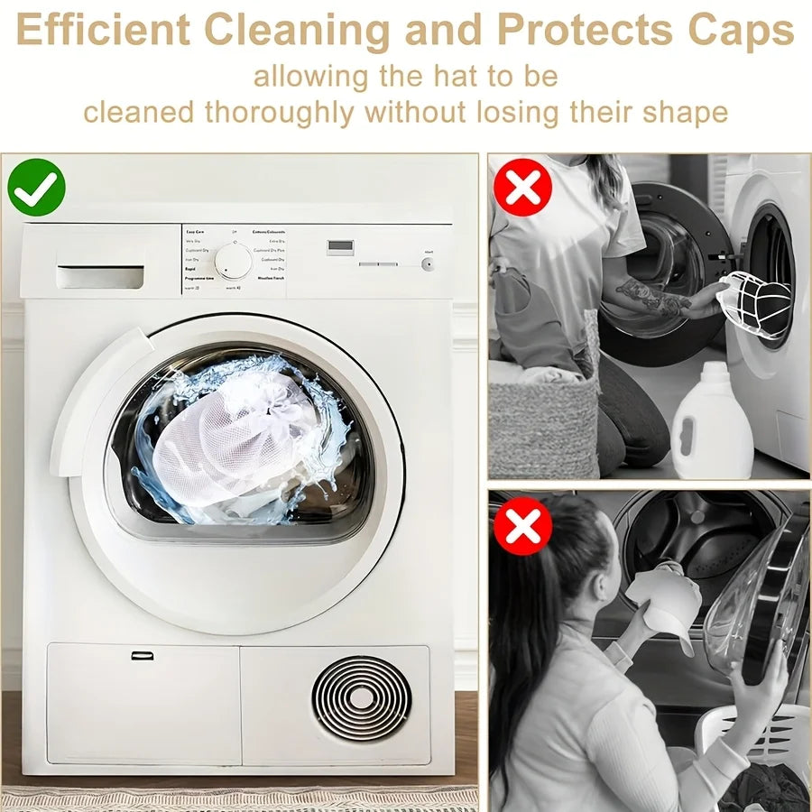 Washing machine cap cleaning cage, cap washer with mesh bag, baseball cap cleaning cap ,suitable for cleaning various hats GODSIGN