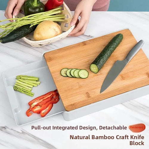 Modern Simple Style Bamboo Cutting Board Anti-Slip Home Kitchen Utensils Drawer Type Vegetable And Fruit Cutting Boards GODSIGN