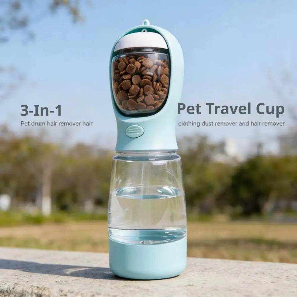 4-in-1 Dog Water Bottle & Food Container Portable Pet Feeder with Waste Bag Dispenser Leak-Proof Travel Mug for Outdoor Walking GODSIGN