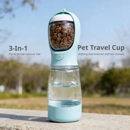 4-in-1 Dog Water Bottle & Food Container Portable Pet Feeder with Waste Bag Dispenser Leak-Proof Travel Mug for Outdoor Walking GODSIGN