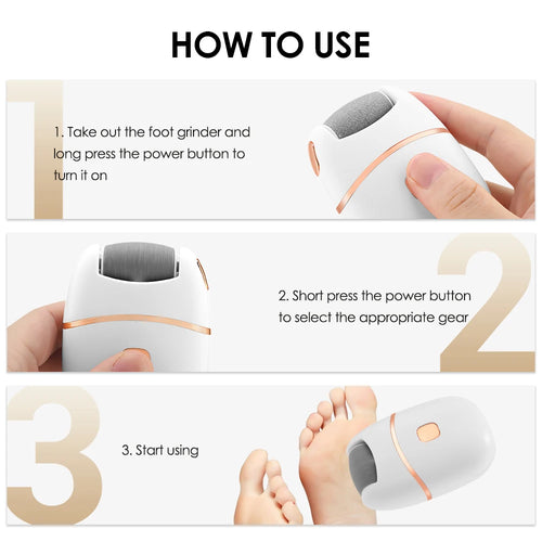 USB Rechargeable Electric Foot Grinder Thick Leather Polishing Dead Skin Remover Calluses Scrubber Foot Dry Cracked Feet Care GODSIGN