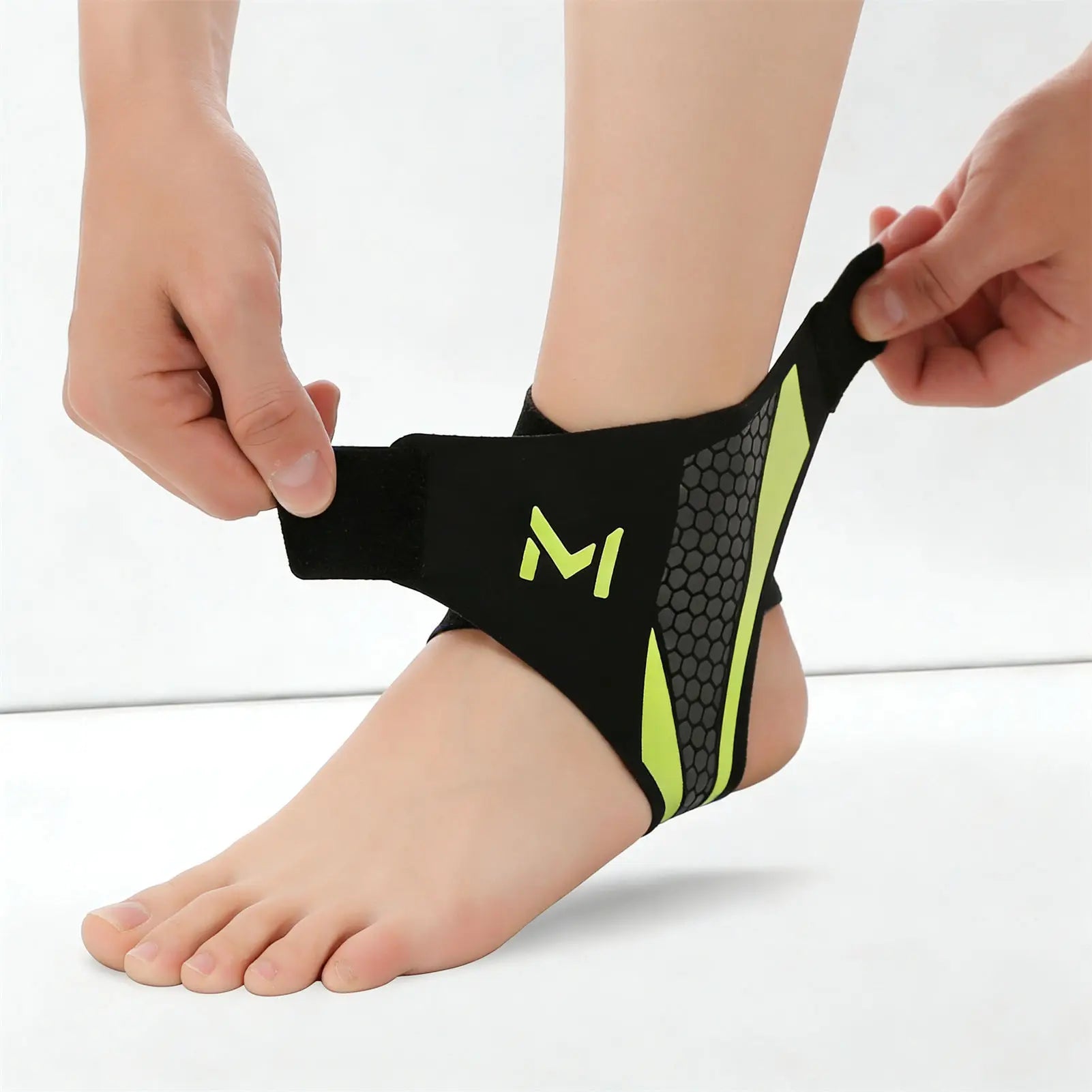 Breathable Ankle Brace Support Sleeve For Sports Anti Sprain Protection With Cushioning Pad For Basketball Football Running GODSIGN
