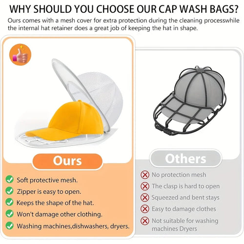 Washing machine cap cleaning cage, cap washer with mesh bag, baseball cap cleaning cap ,suitable for cleaning various hats GODSIGN