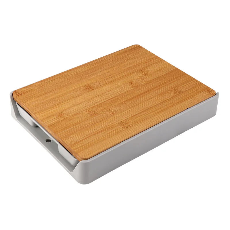 Modern Simple Style Bamboo Cutting Board Anti-Slip Home Kitchen Utensils Drawer Type Vegetable And Fruit Cutting Boards GODSIGN