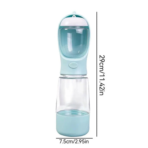 4-in-1 Dog Water Bottle & Food Container Portable Pet Feeder with Waste Bag Dispenser Leak-Proof Travel Mug for Outdoor Walking GODSIGN